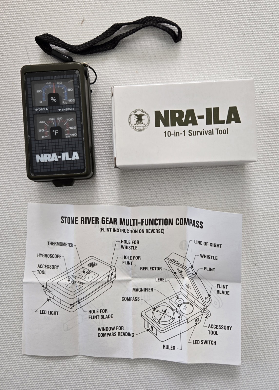 2 Stone River Gear NRA-ILA Items, 10-in-1 Survival Tool + 4000mAh Power Bank