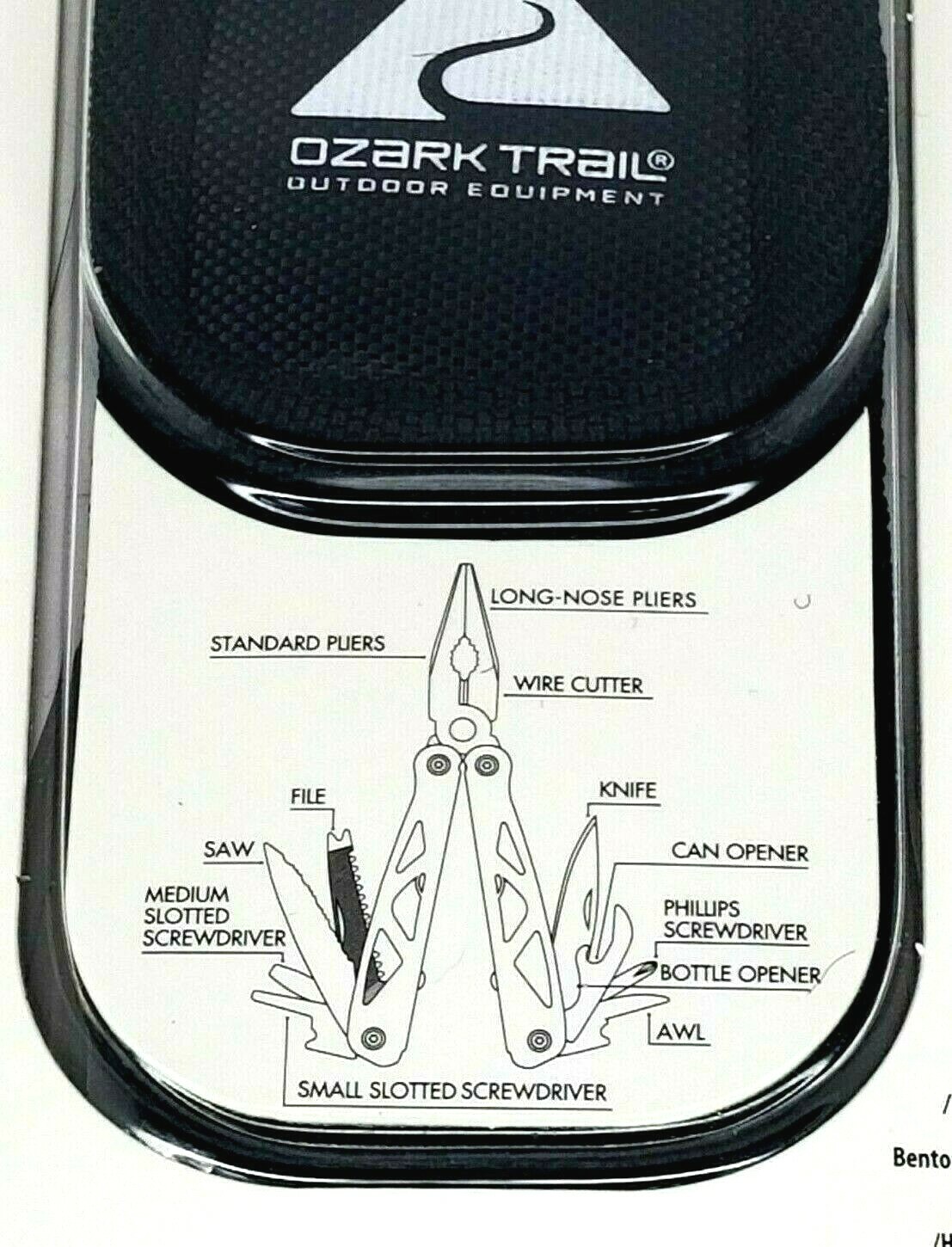Ozark Trail 12-in-1 Multi Tool w/ Sheath Silver Finish Brand New In Packaging