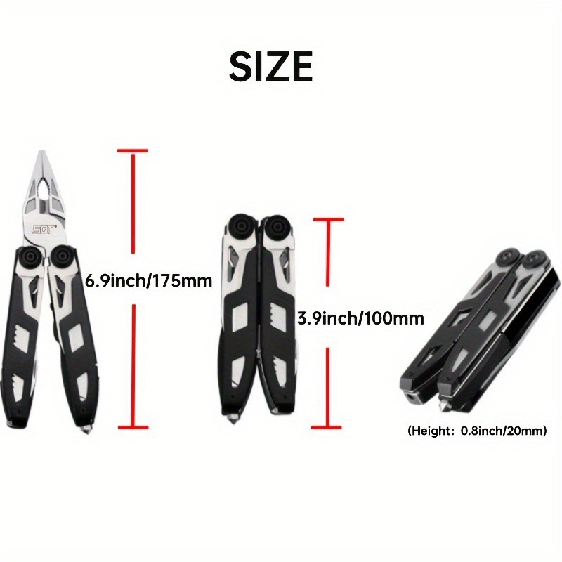 18 in 1 Stainless Steel Folding Multitool Pliers Pocket Knife Camping Multi Tool