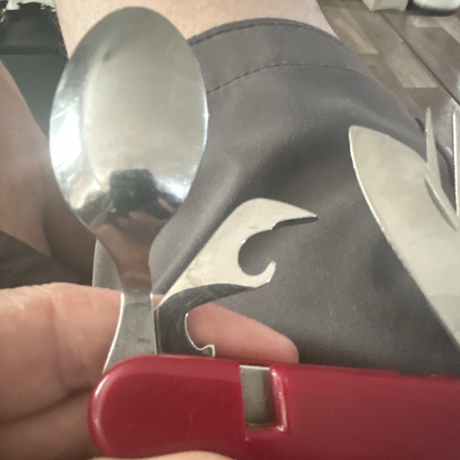 Sharp 4-in-1 Folding Multi-Tool Red Stainless Steel Knife Fork Spoon Opener hobo