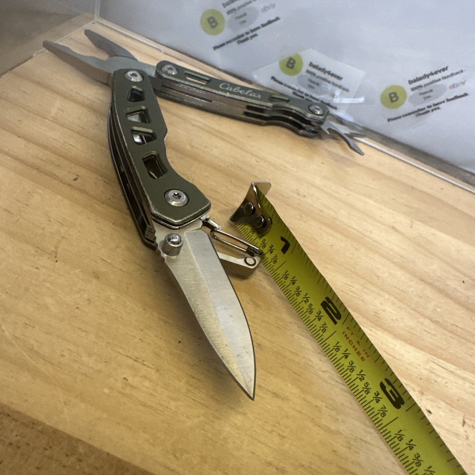 Cabela’s Branded Multi-tool Pliers Set w/2” Knife, Carabiner, Bottle Opener +3”