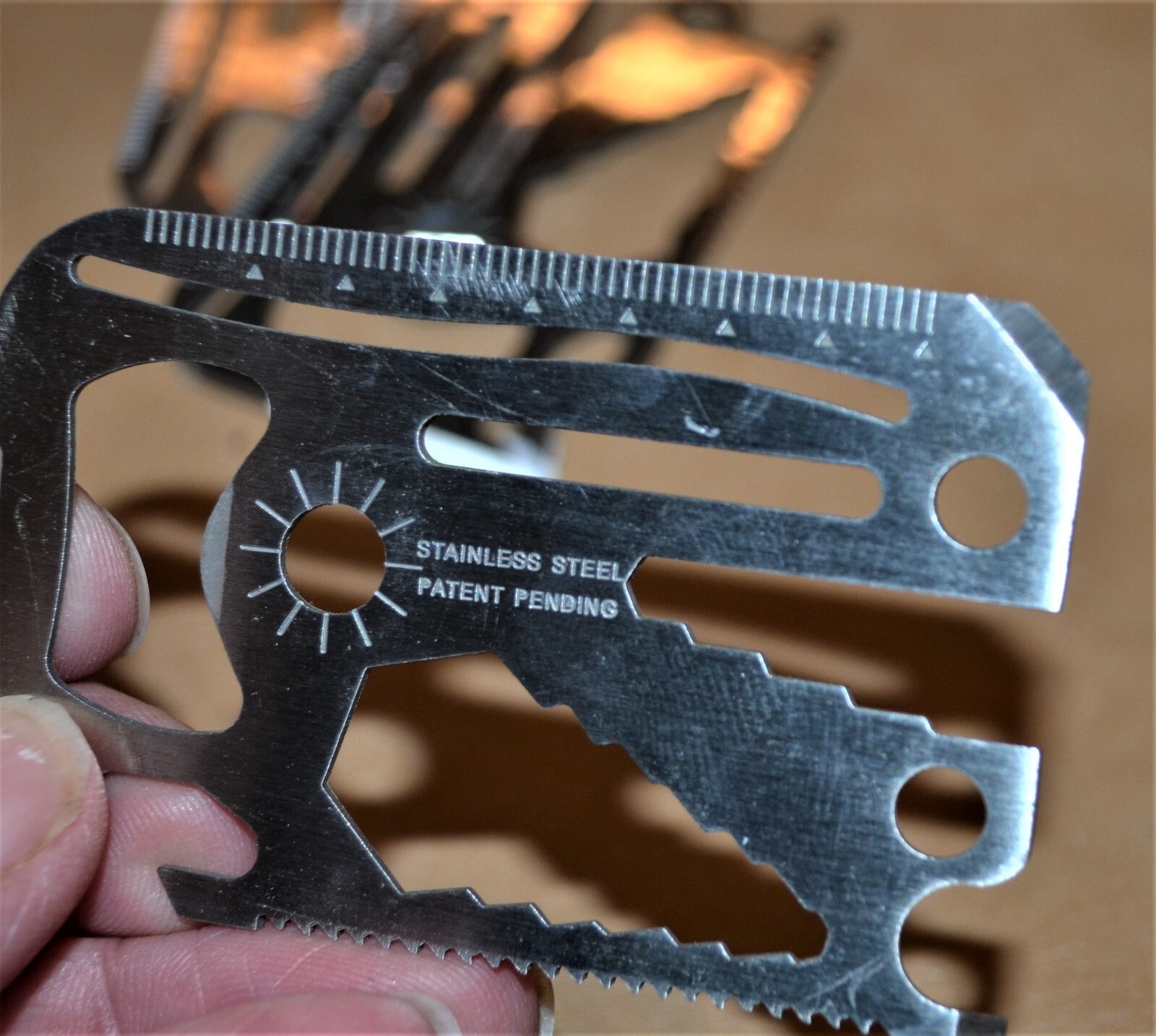 Wallet Multi Survival Tool Stainless Steel Metal Thin Smaller Size Hunting Brand