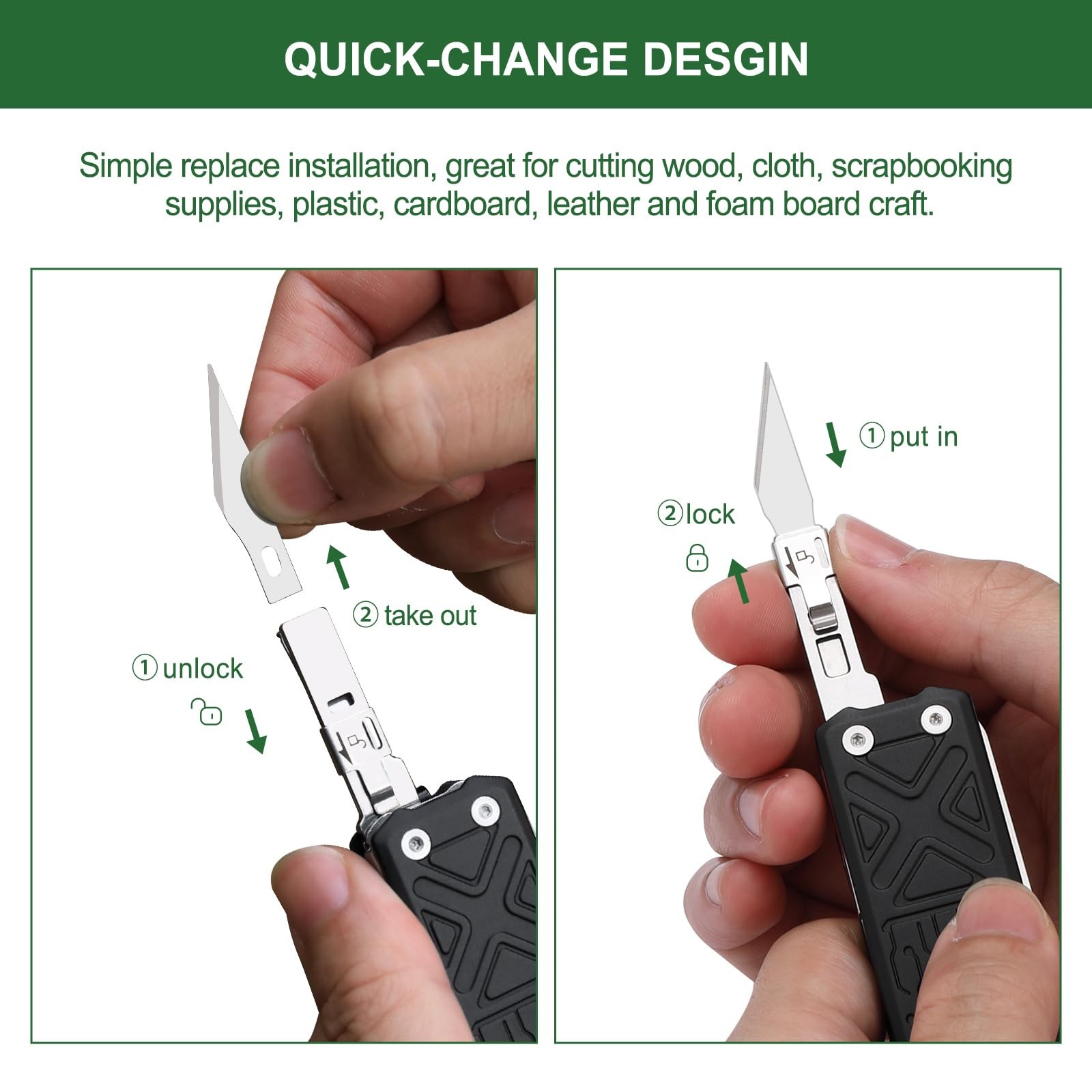 Pocket Tool E1, Pocket Knife Multi-Tool with Replaceable Folding Utility Knif…