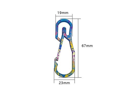 Titanium Alloy Keychain Carabiner w Ring Outdoor EDC Waist Hanging Buckle Tool