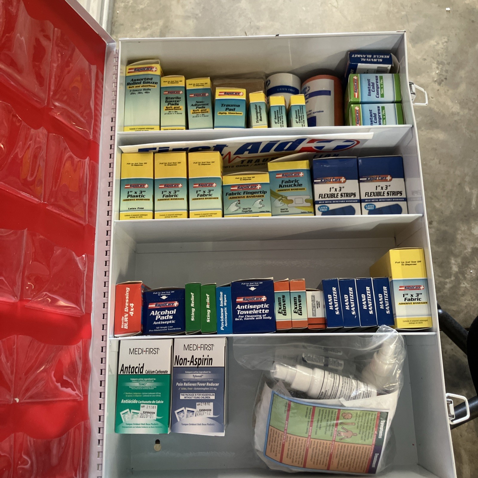 4-Shelf FULL FIRST AID CABINET – Emergency Supply Kit