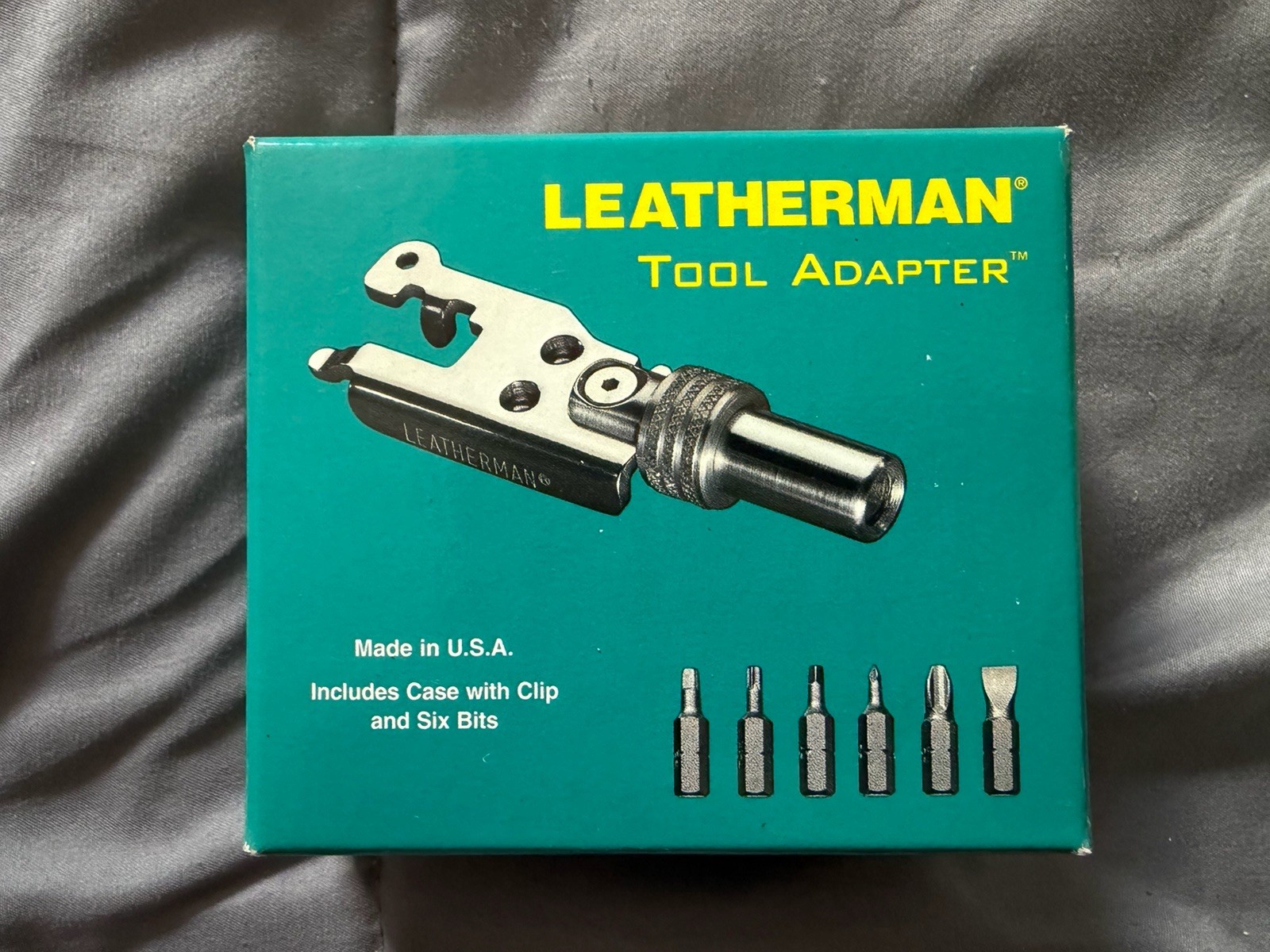 Leatherman Tool Adapter 6 Bits, Made in USA, Retired Model, Clip-on Carry Case