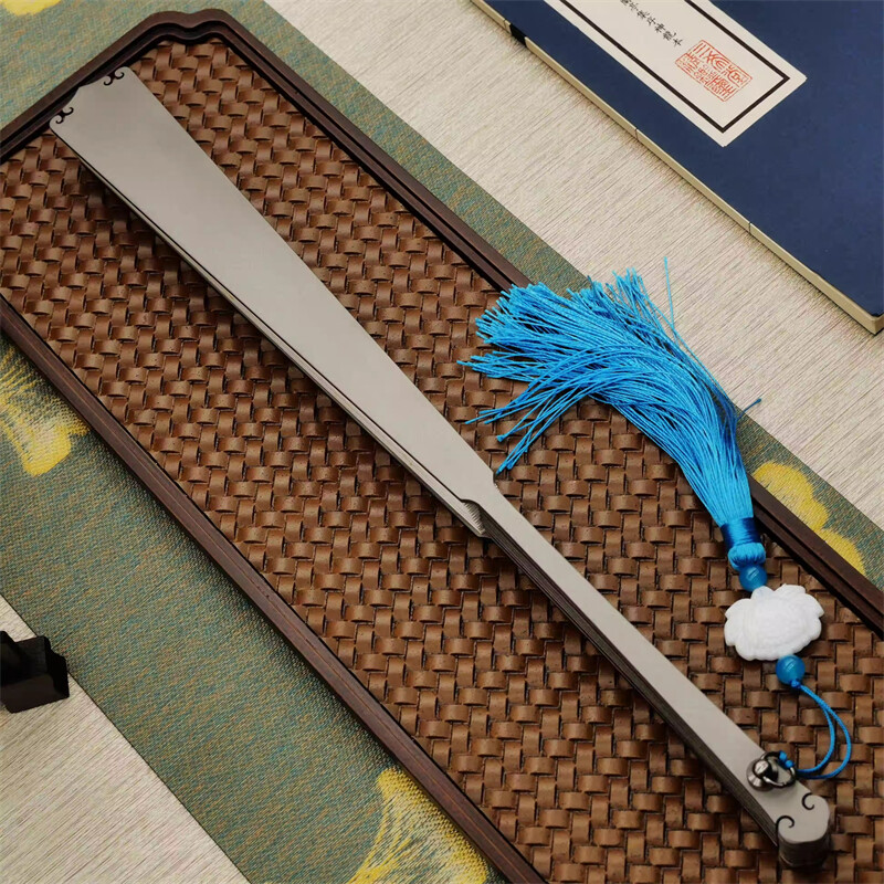 Titanium Alloy Folding Fan Martial Arts Kung Fu Tai Ji Auspicious Clouds