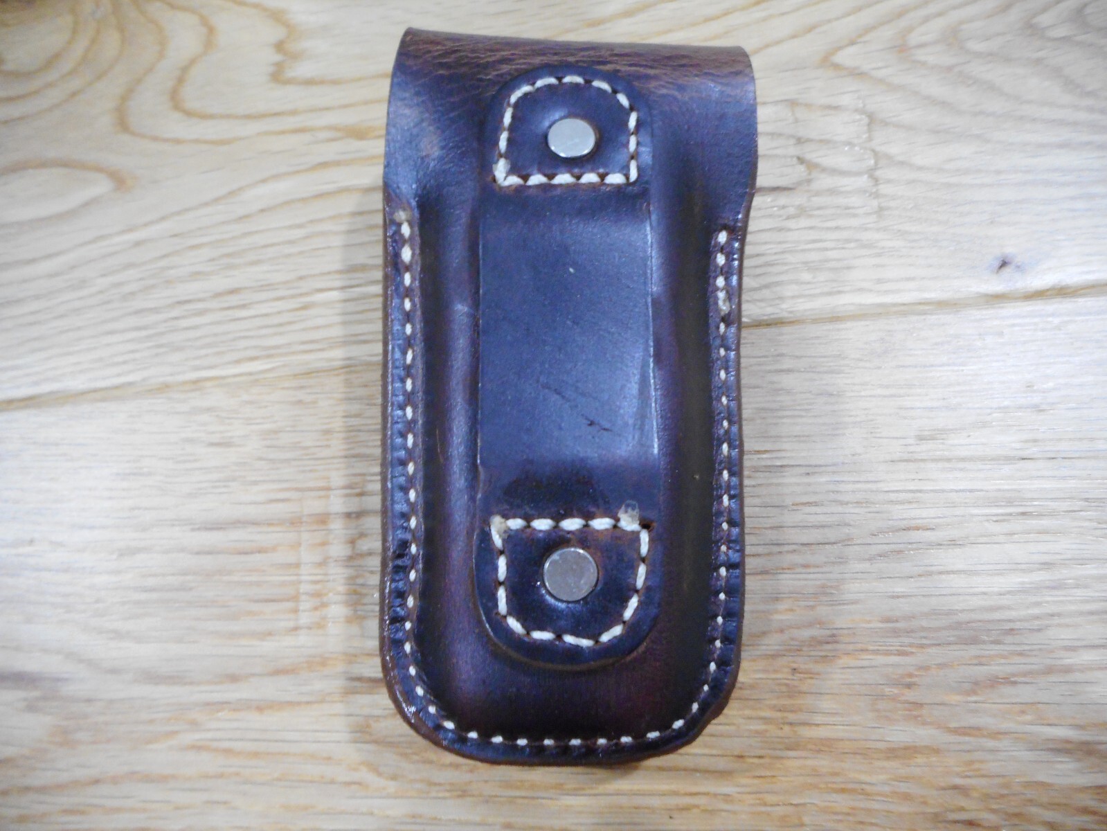 Leatherman Wave dark oil Crazy Horse leather sheath. Tooled flap. Sheath only.