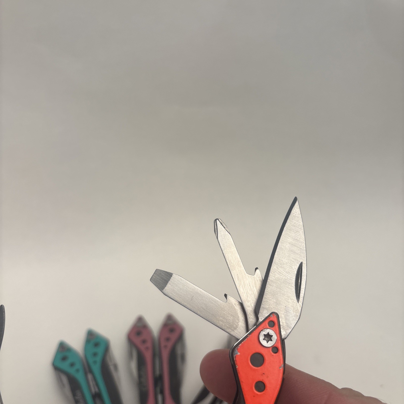 Cabela’s LOT of 4 Orange Teal Silver Pink Small Multi-Tool Camp Hike Hunt Fish