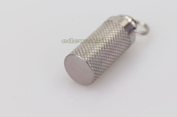 TC4 Titanium Portable Keychain Pill Capsula Case Outdoor Survival Tool F-14T EDC