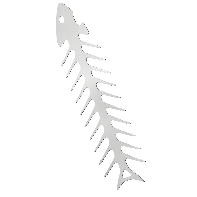 Stainless Grill Skewer Outdoor Cooking Utensil With Unique Fish Bone Designs