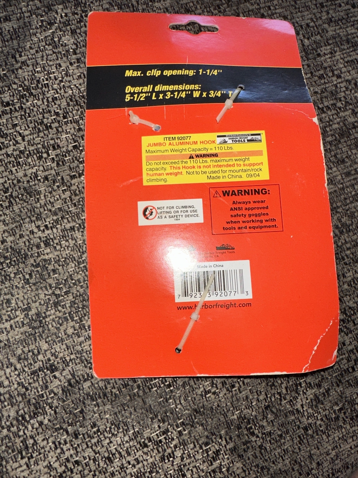 ” NOC ” Heavy Duty Anodized Aluminum Jumbo Multi Use Hook ” GREAT MULTI USE ITEM