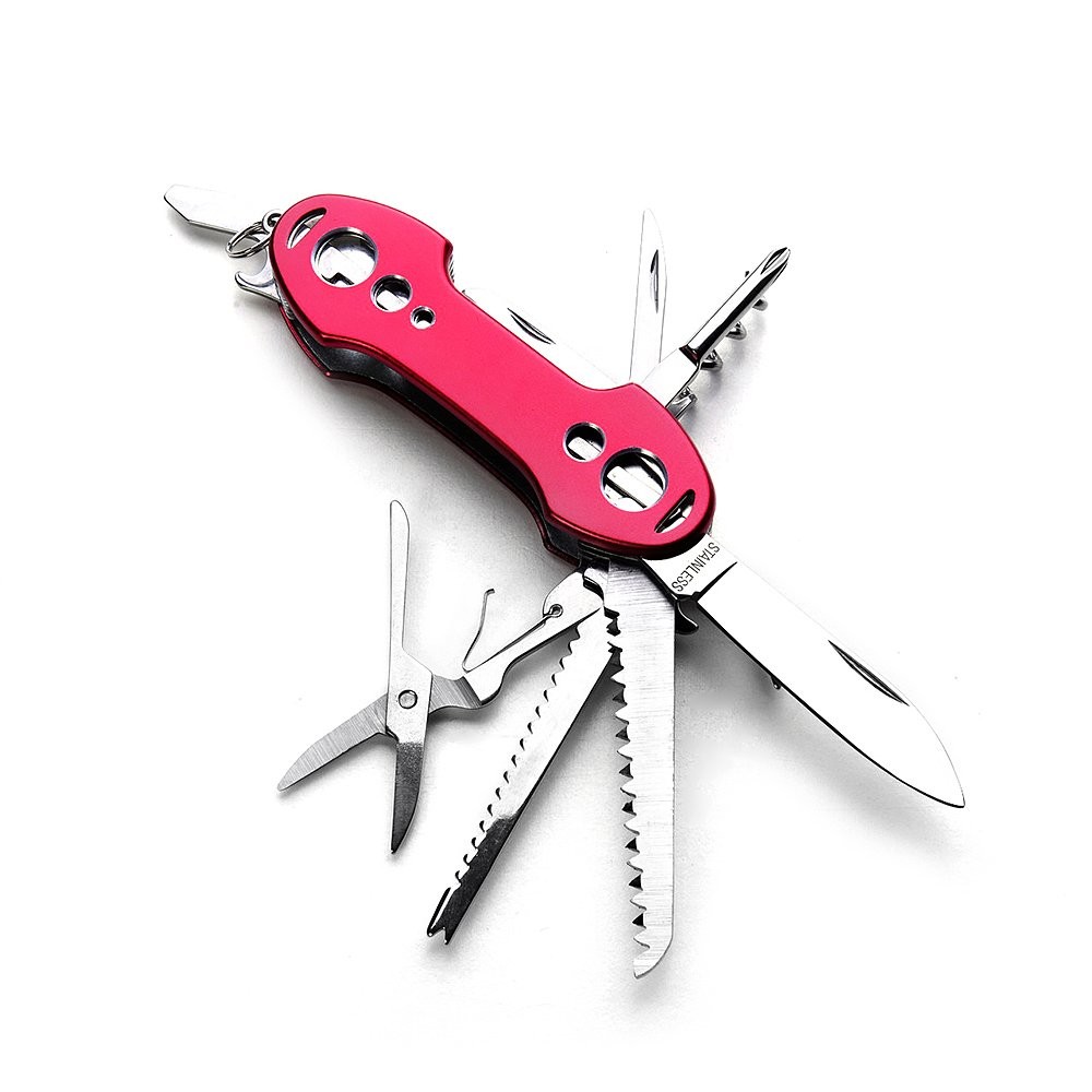 2 PCS Pack Stainless Steel Swiss Style Army Pocket Knife Multitools 12-in-1 M…
