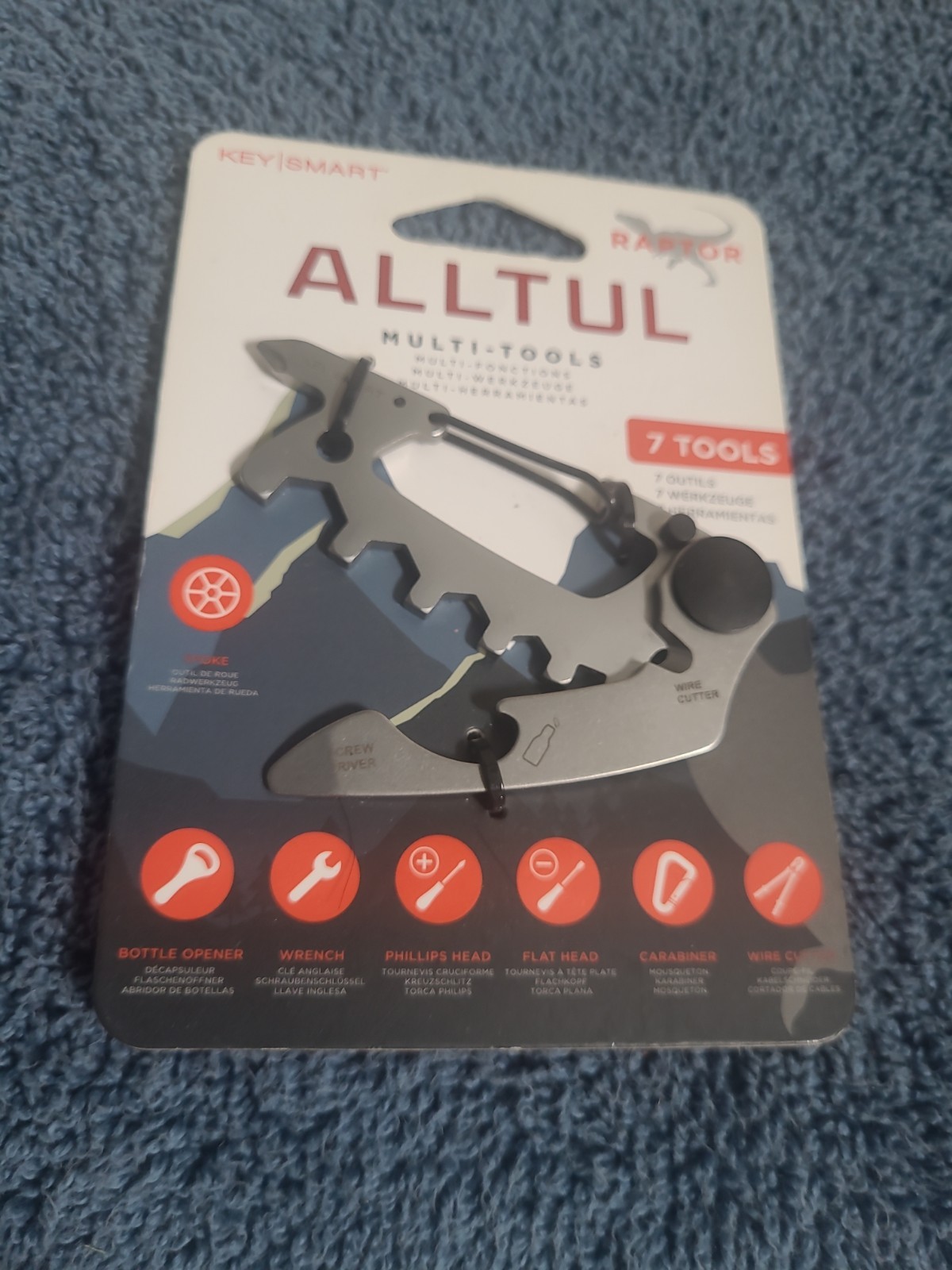 KeySmart AllTul Raptor Multi-tool for Keyring 7 Tools Stainless Steel (NEW)