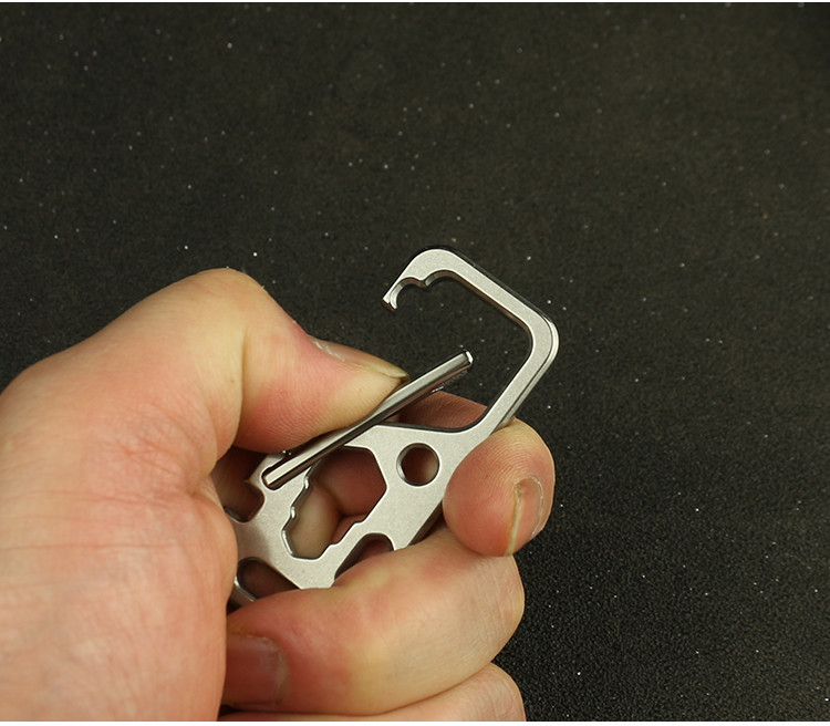 TC4 Titanium Mechanic Key Chain Carabiner Opener Outdoor Camping Multi EDC Tool