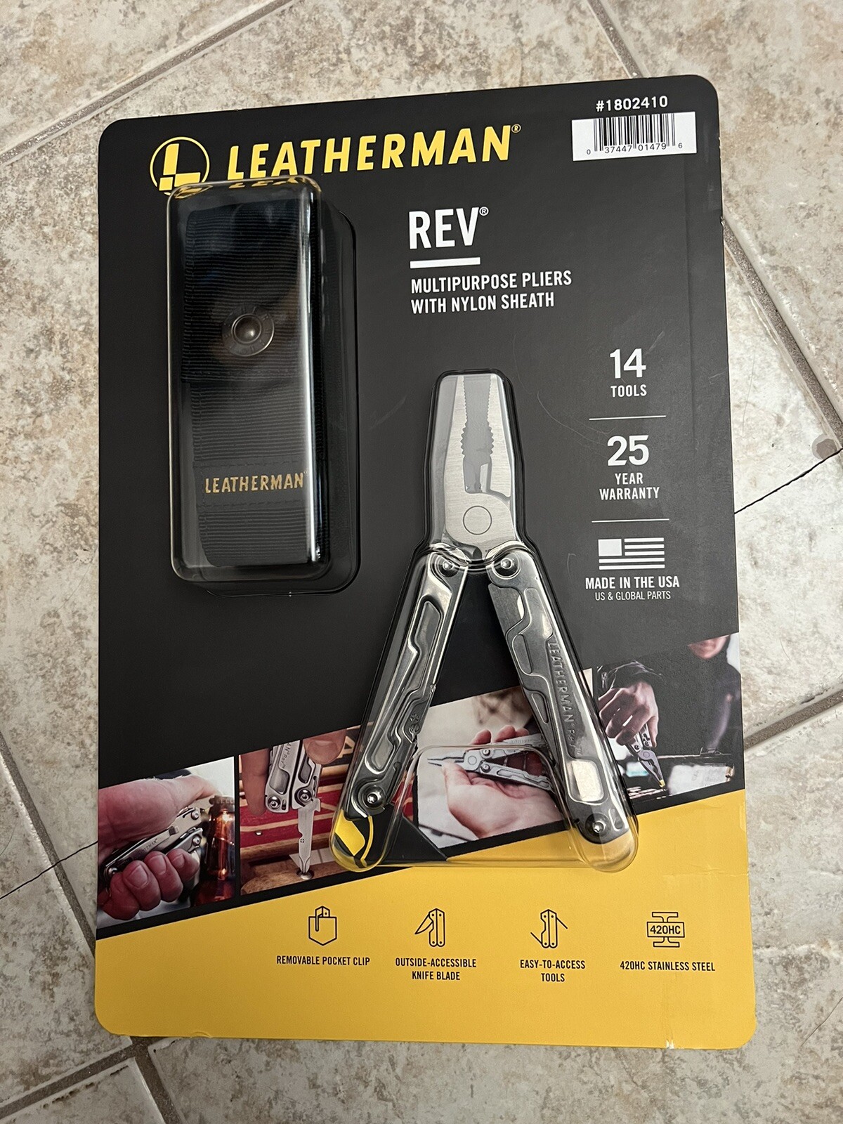 Leatherman REV MultiPurpose Pliers 14 Tools with Nylon Sheath NEW