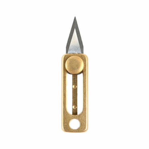 Titanium Alloy Brass Mini Knife Blade EDC TOOL Survival Escape Key Chain Pendant