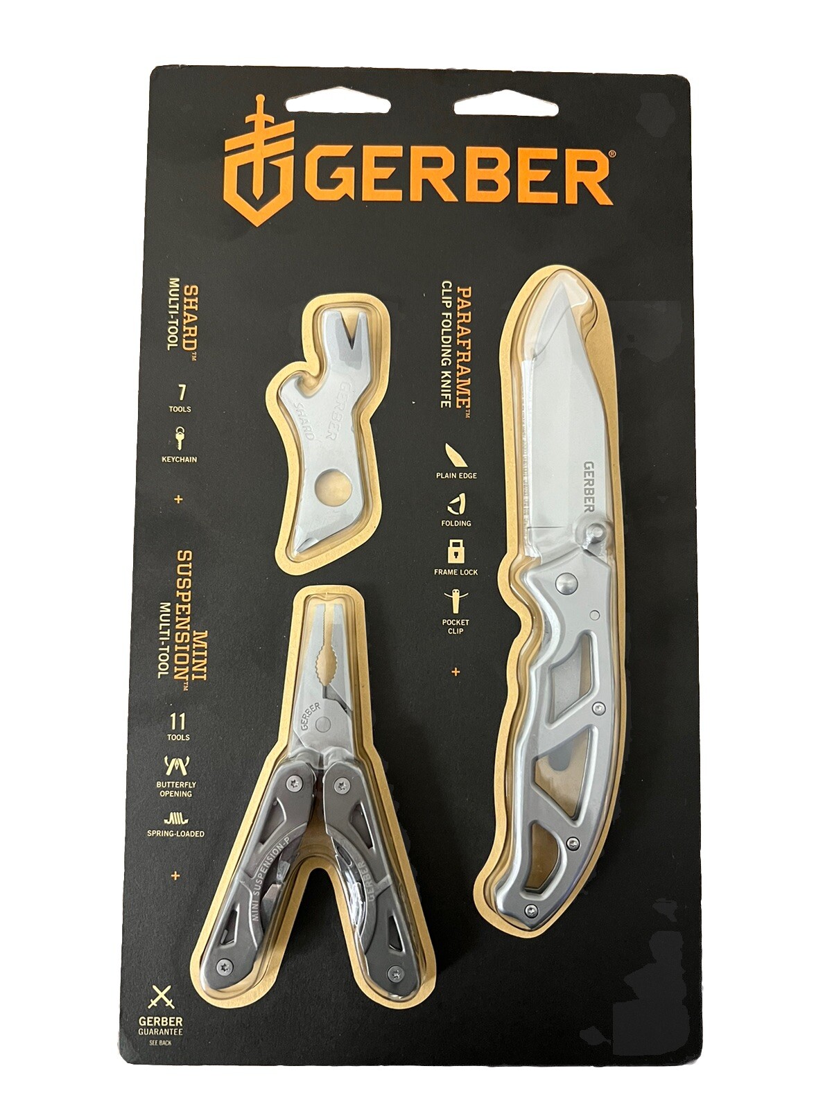 Gerber 31-004160 Paraframe Knife and Multi-Tool Combo Pack – 18 Tools Total
