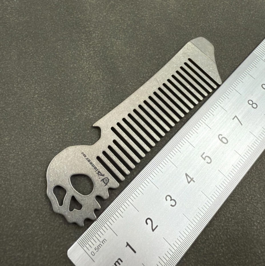 RIHE Design TC4 TITANIUM PRY Bar TOOL Ghost EDC Bottle Opener Comb Gift