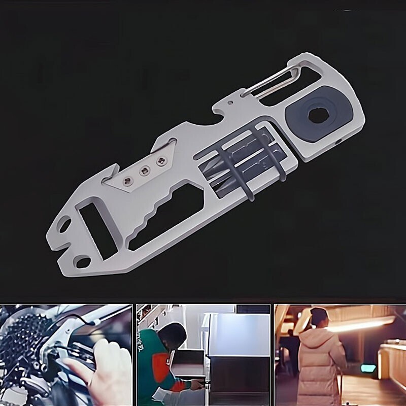 Hot EDC Stainless Steel Key chain Pry Bar Crowbar Pocket Outdoor Multi CardTools