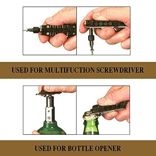 EDC Multi Tool Screwdriver Hex Bit Carrier with Carabiner Keychain Small Mult…