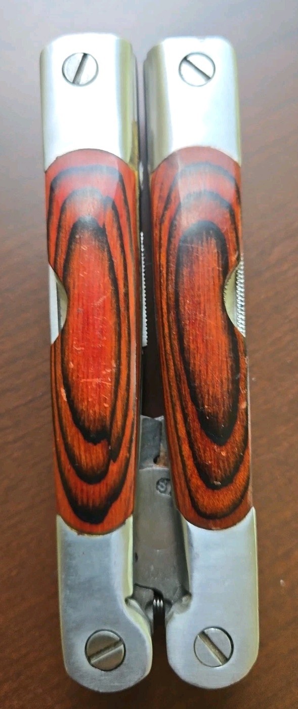 14-in-1 Multi Tool Pliers Stainless 2Cr Steel Wood Handle Pocket Knife Saw