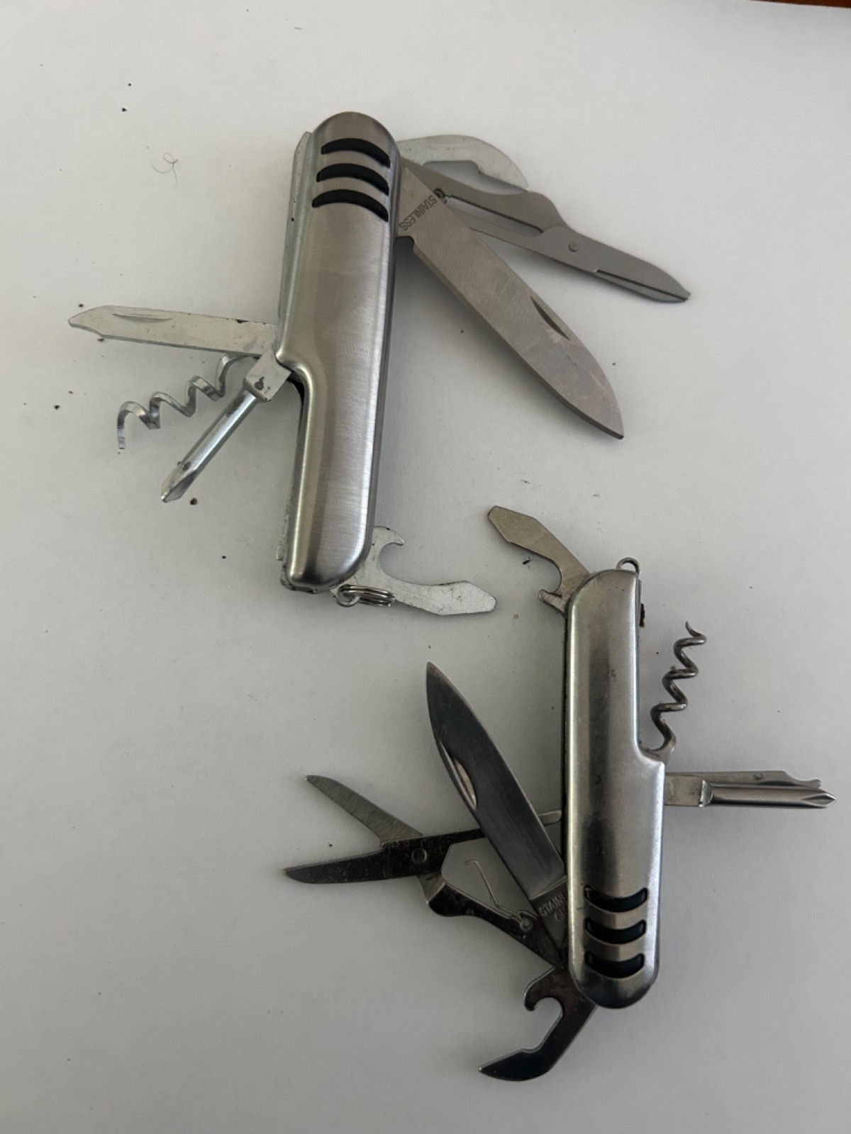 pair o 8IN1 MULTI USE KNIFE EDC HIKING SPORT CAMPING BOY SCOUT TOOL BENCH POCKET