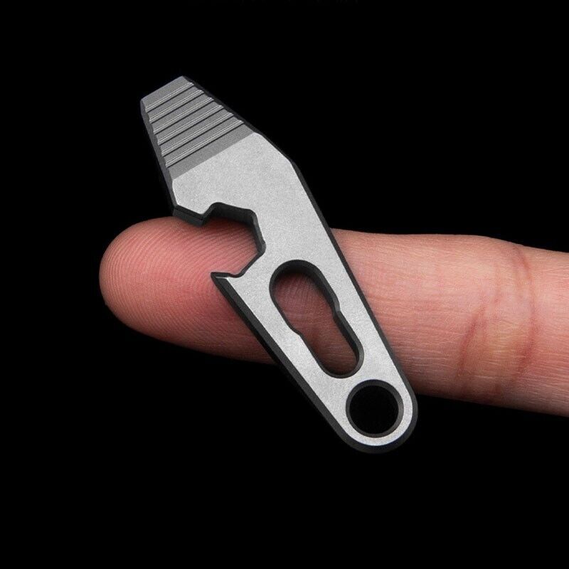 EDC Mini Titanium Alloy Keychain Multi Tool Pocket Pry Bar Crowbar Opener Cutter