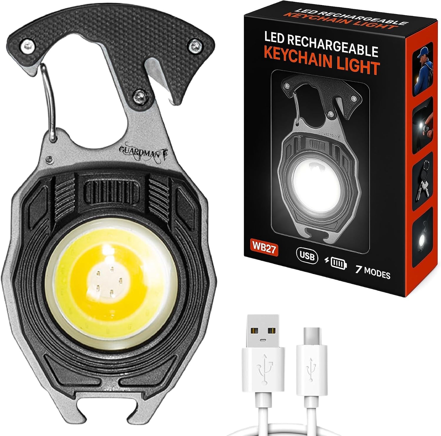 LED Flashlight Multitool Keychain Gift for Dad Men