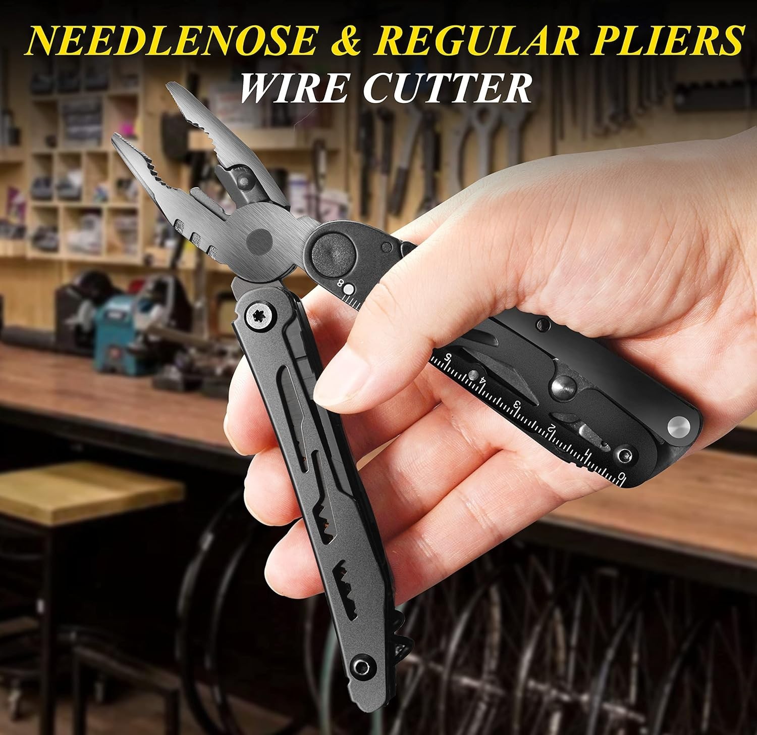 18-In-1 Multitool Pocket Knife with Pliers, Saw, Corkscrew & Detachable Scissors
