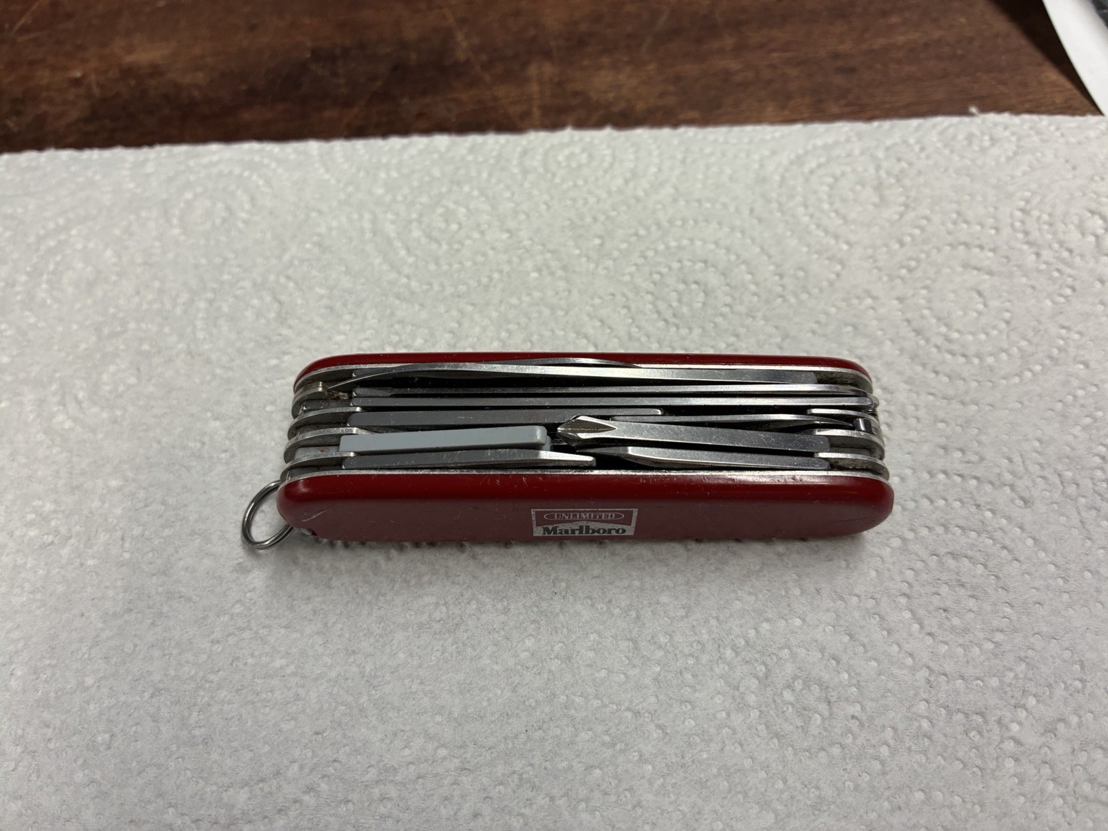 Victorinox Red Swiss Army Multi-Tool Knife Corkscrew Nail File Lanyard Ring