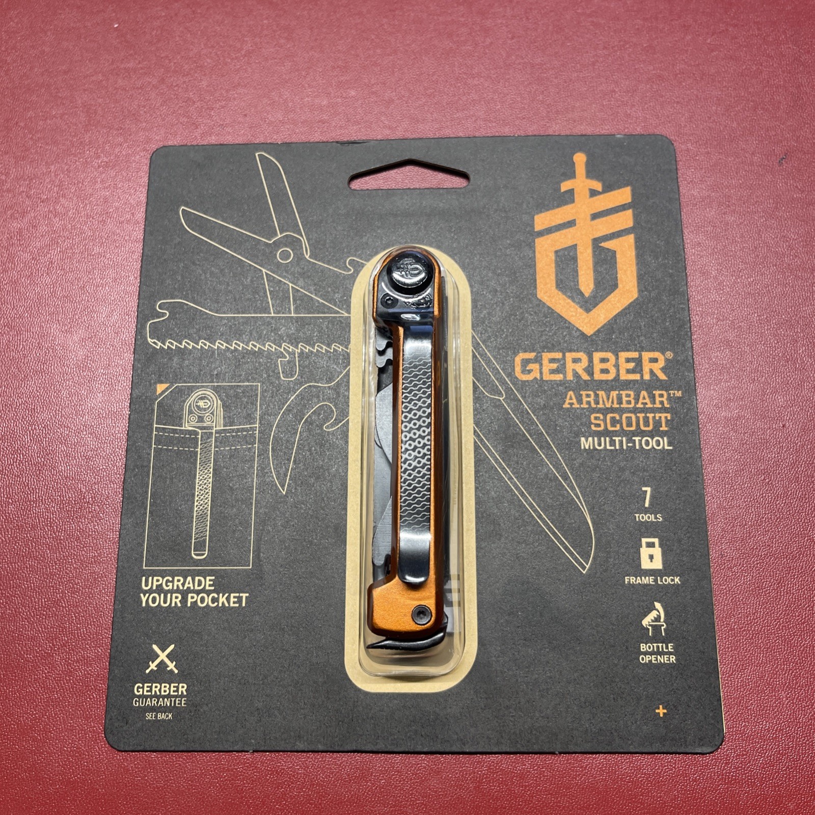 Gerber Armbar Scout Pocket Knife Multi-Tool With Saw 3.1 oz – Burnt Orange