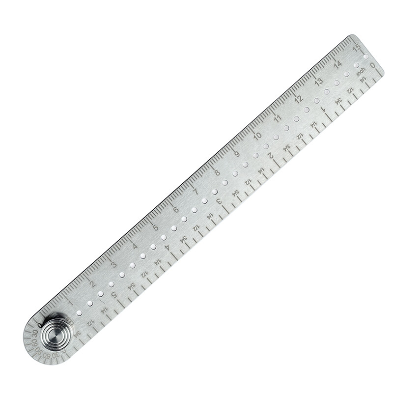 TC4 Titanium Alloy Ruler Compass Protractor Scale CM Inch Keychain Portable EDC