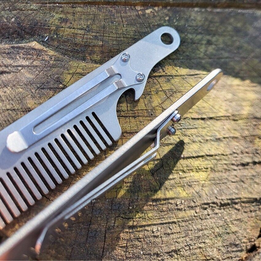 EDC Titanium Alloy Men Comb Hair And Beard Outdoor Pocket Multifunction Tool NEW