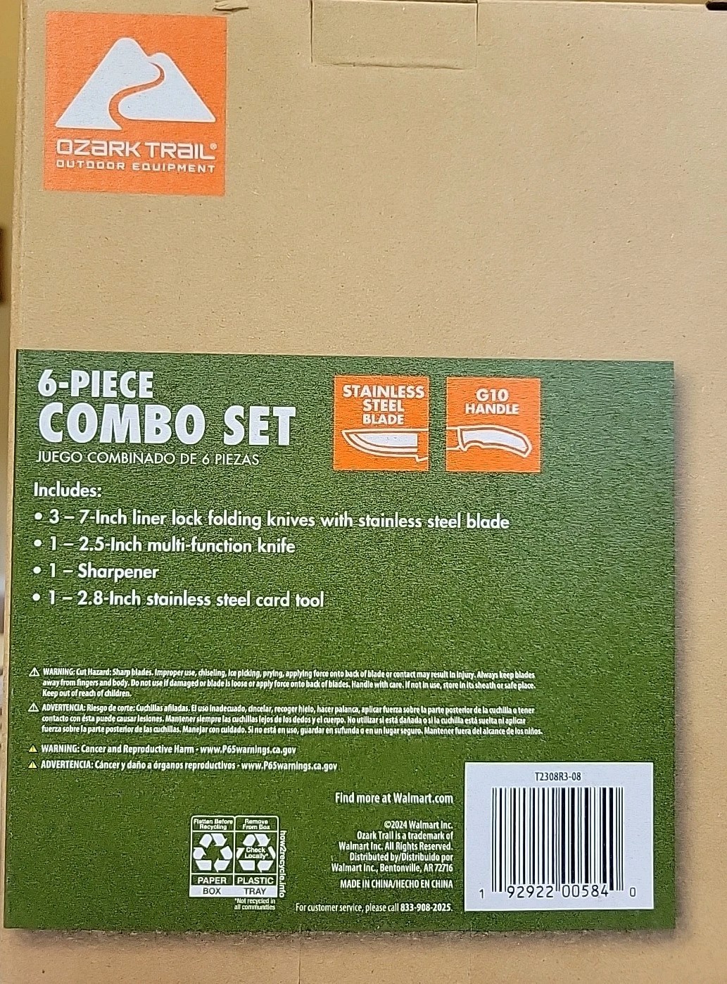 OZARK TRAIL OUTDOOR EQUIPMENT 6-PIECE COMBO SET NEW IN BOX