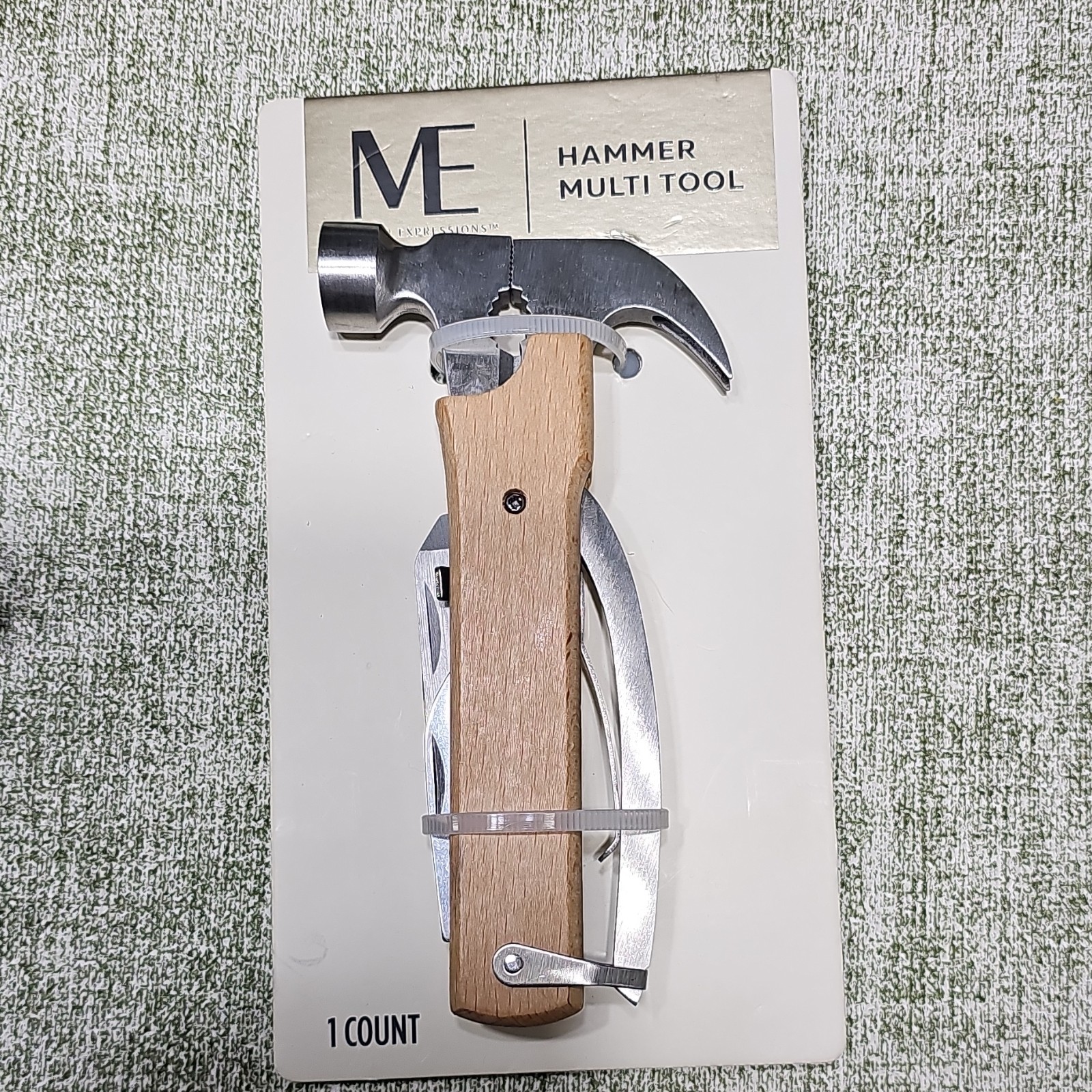 Modern Expressions Hammer Multi-Tool 10-in-1 Wood Stainless Steel MPN 304033