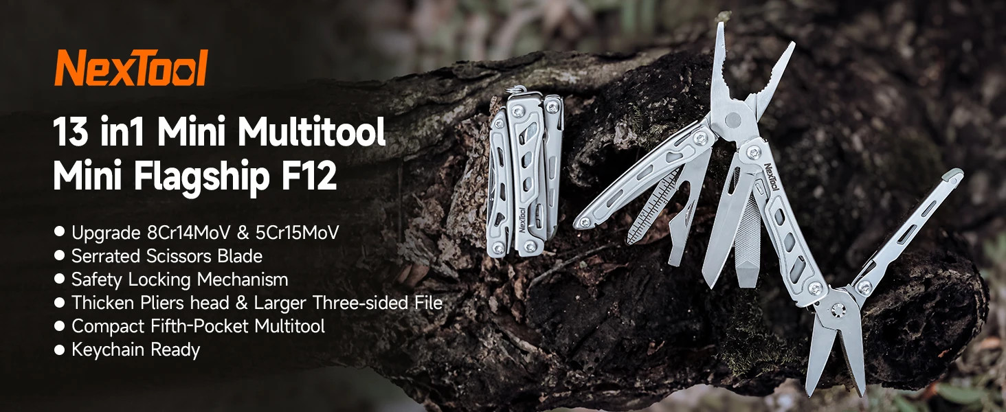 NexTool Keychain Mini Flagship F12 Folding Multi Tool 13 In 1 Screwdriver Pliers