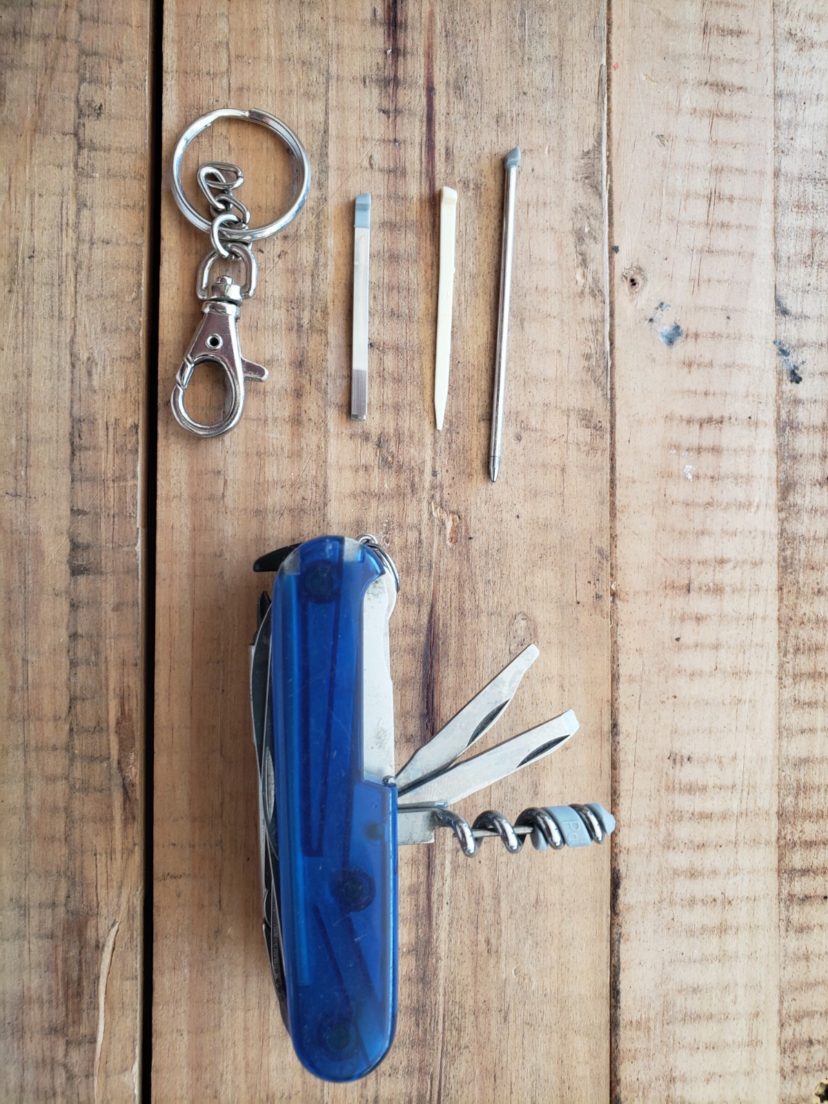 Victorinox Blue Stainless Multi-Tool Knife Scissors Corkscrew Bottle Opener