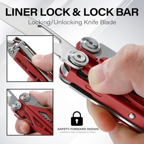 Multitool, 21-in-1 Multi Tool Pliers with Safety Locking and Spring-Action Sc…