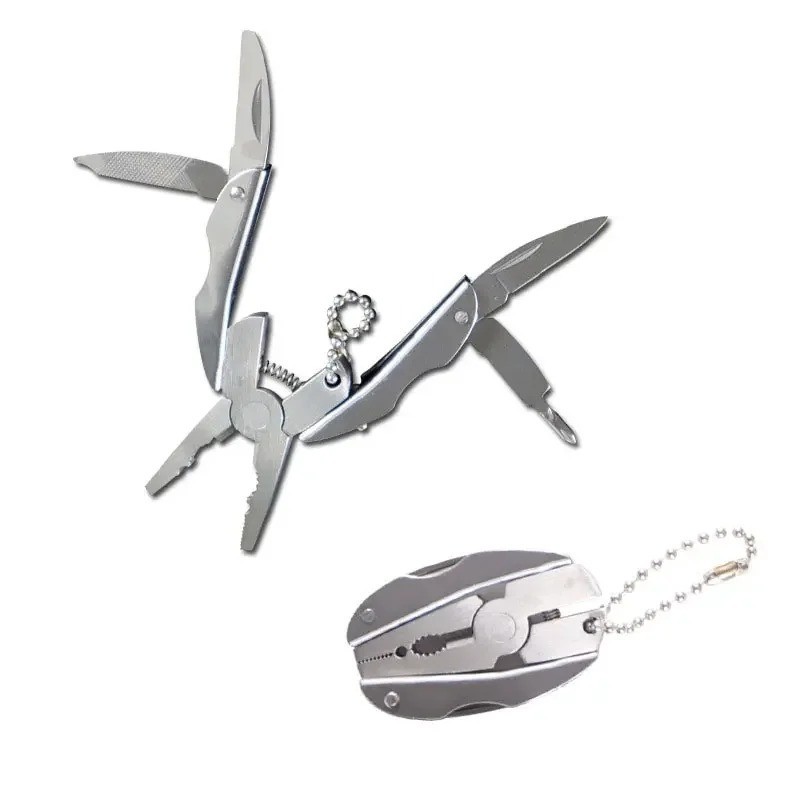 Portable Stainless Steel Multi Tool Pliers Folding Pocket EDC Camping Keychain
