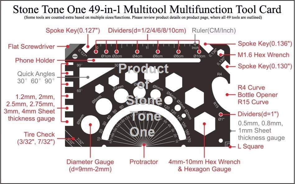 Wallet Multitool Multifunction Tool Cards Complete Gift Package (Includes 49-…