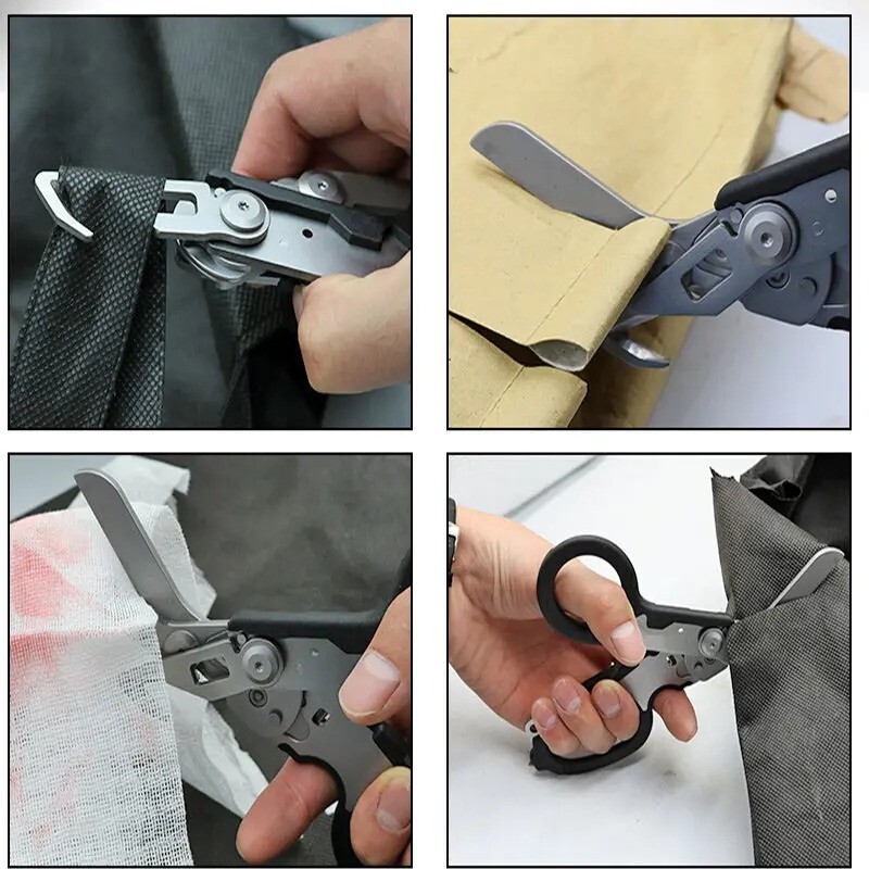 Tactical Folding Scissors – Survival Multi-Tool First Aid Camping EMT Gear