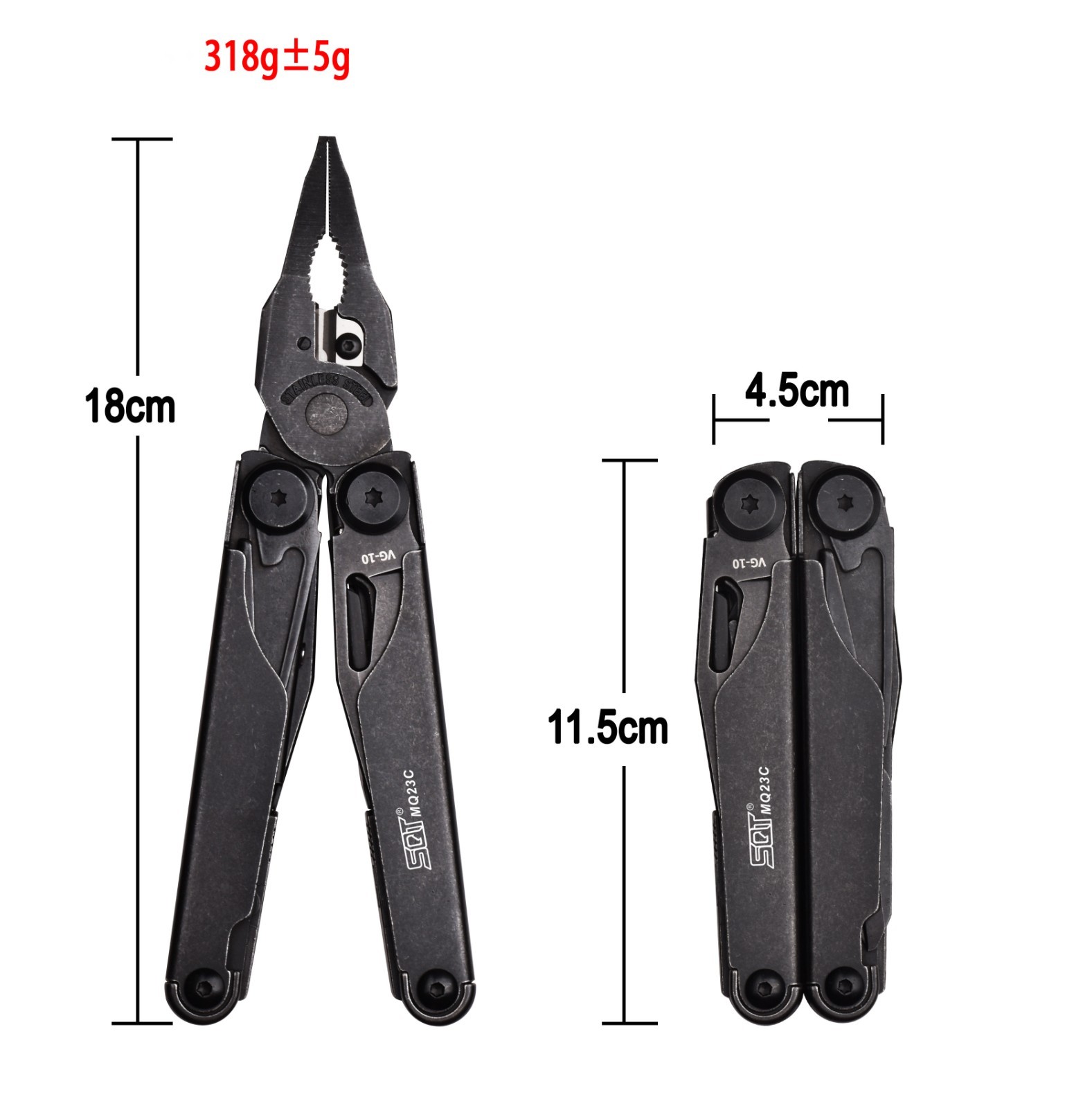 SQT Folding Multi Tool Pliers EDC Pocket Repair Tool Outdoor Emergency Gear