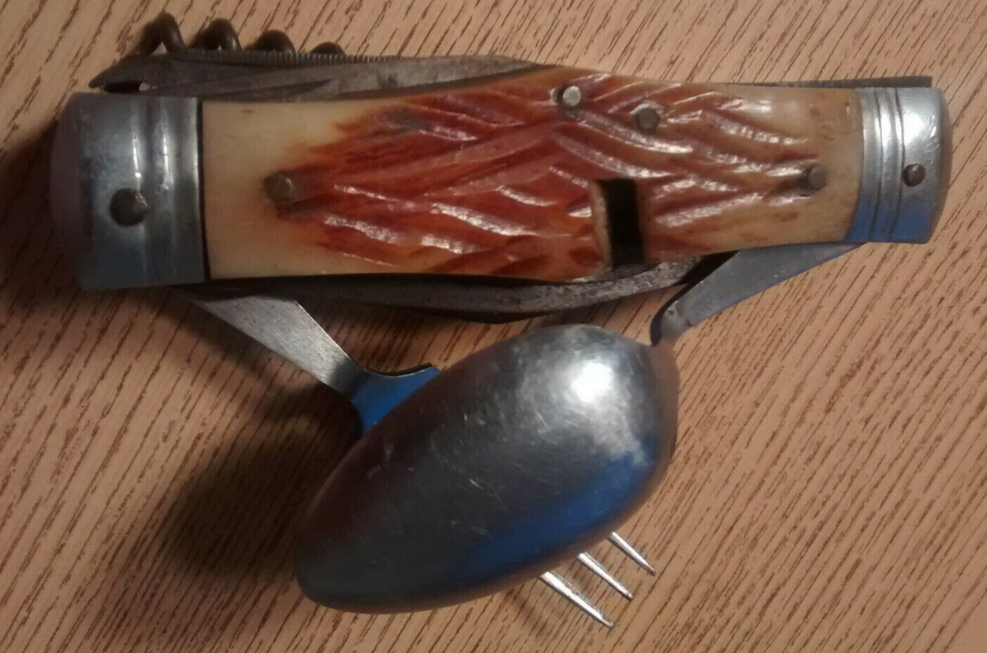THALCO Multi-Function Knife, Knife/Fork/Spoon, Well Used, 11 Functions,Vintage  