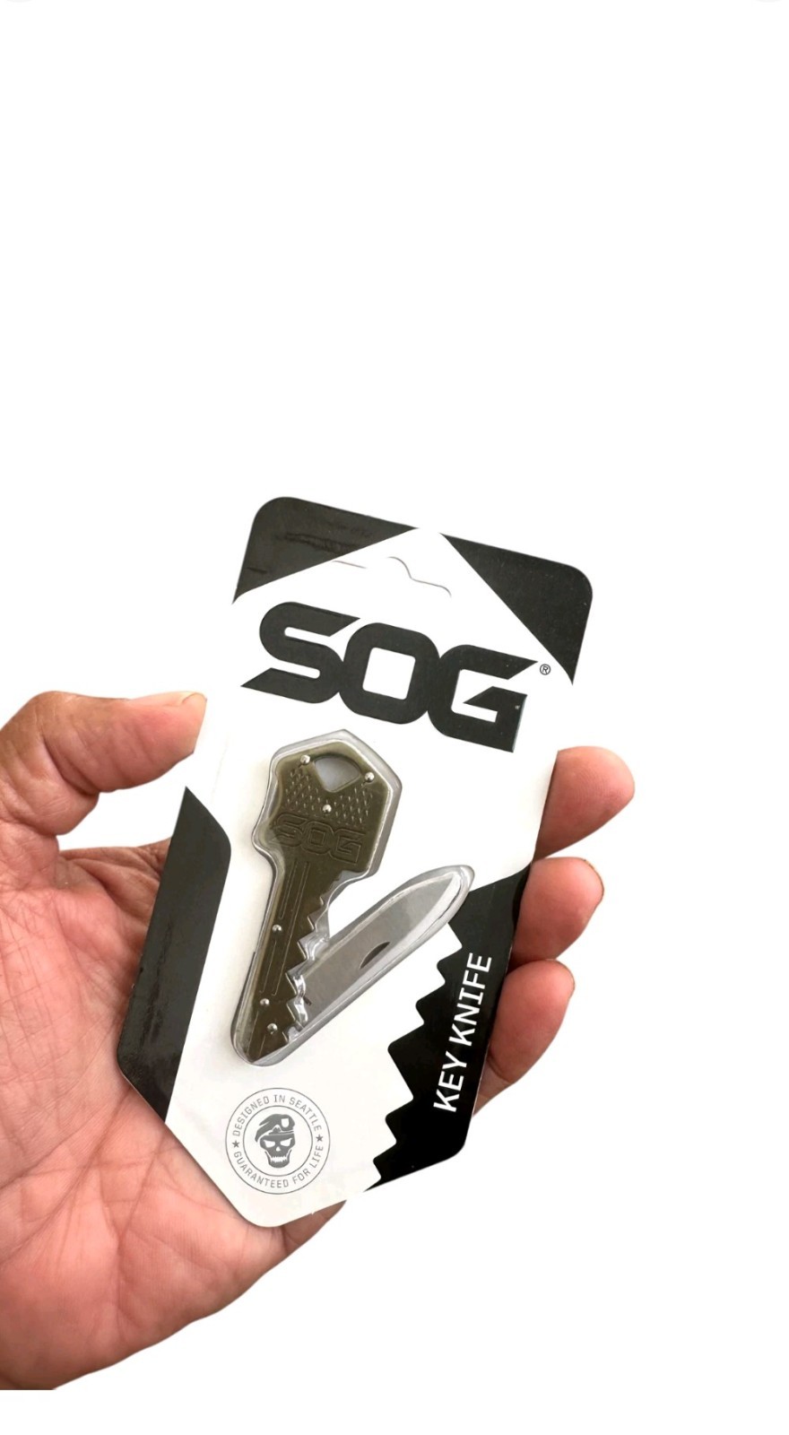 SOG Key Shaped Folding Lock Blade Knife For Pocket or Keychain Stainless Steel