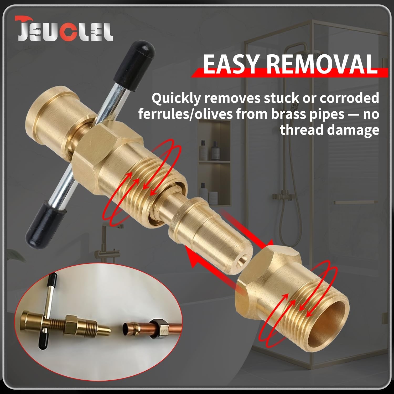 Olive Ring Removal Tool with Diameters of 1/2″ & 3/4″ | Brass Pipe Olive Remover