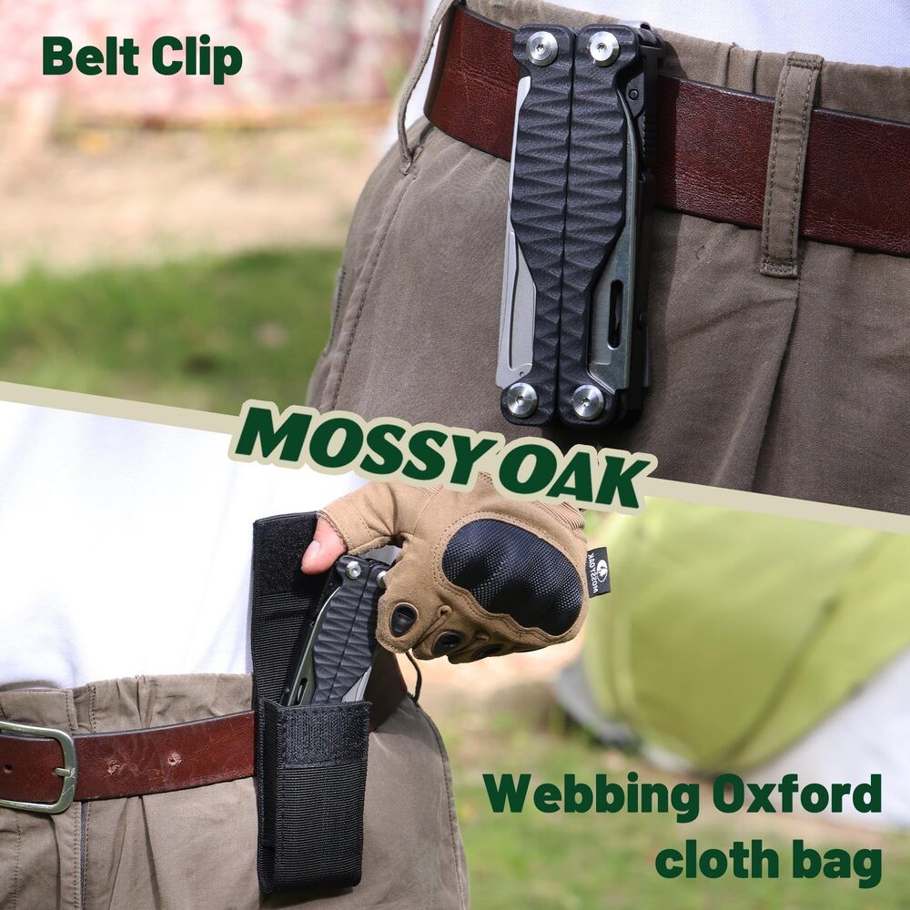 MOSSY OAK 17-in-1 Stainless Steel MultiTool Pocket Knife with Screwdriver Sleeve