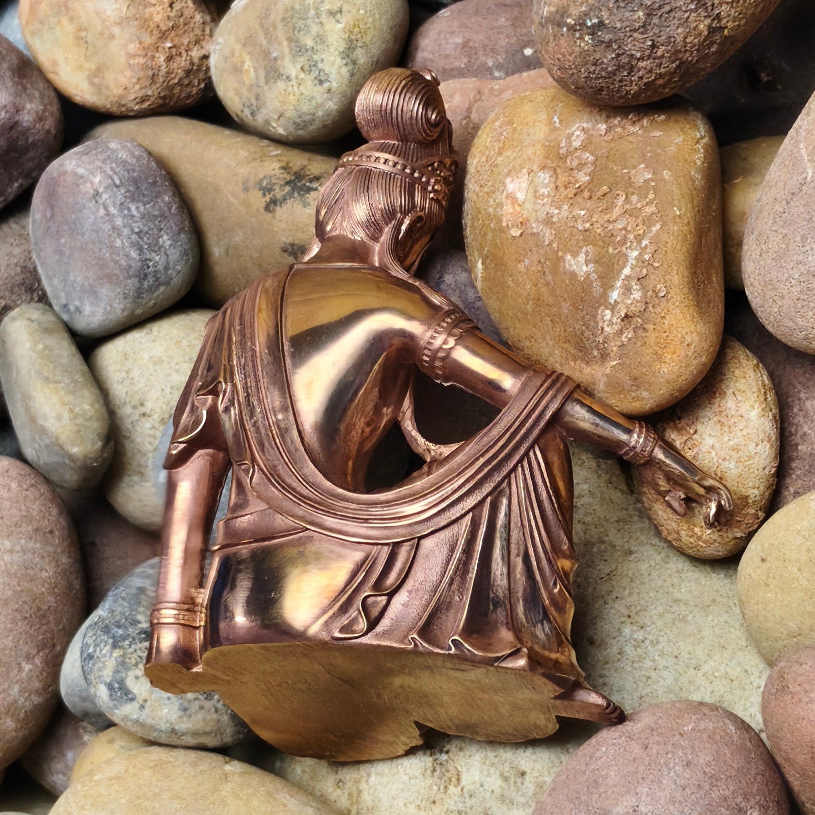 Pure copper Goddess patron saint Bodhisattva ornament Solid sculpture statue