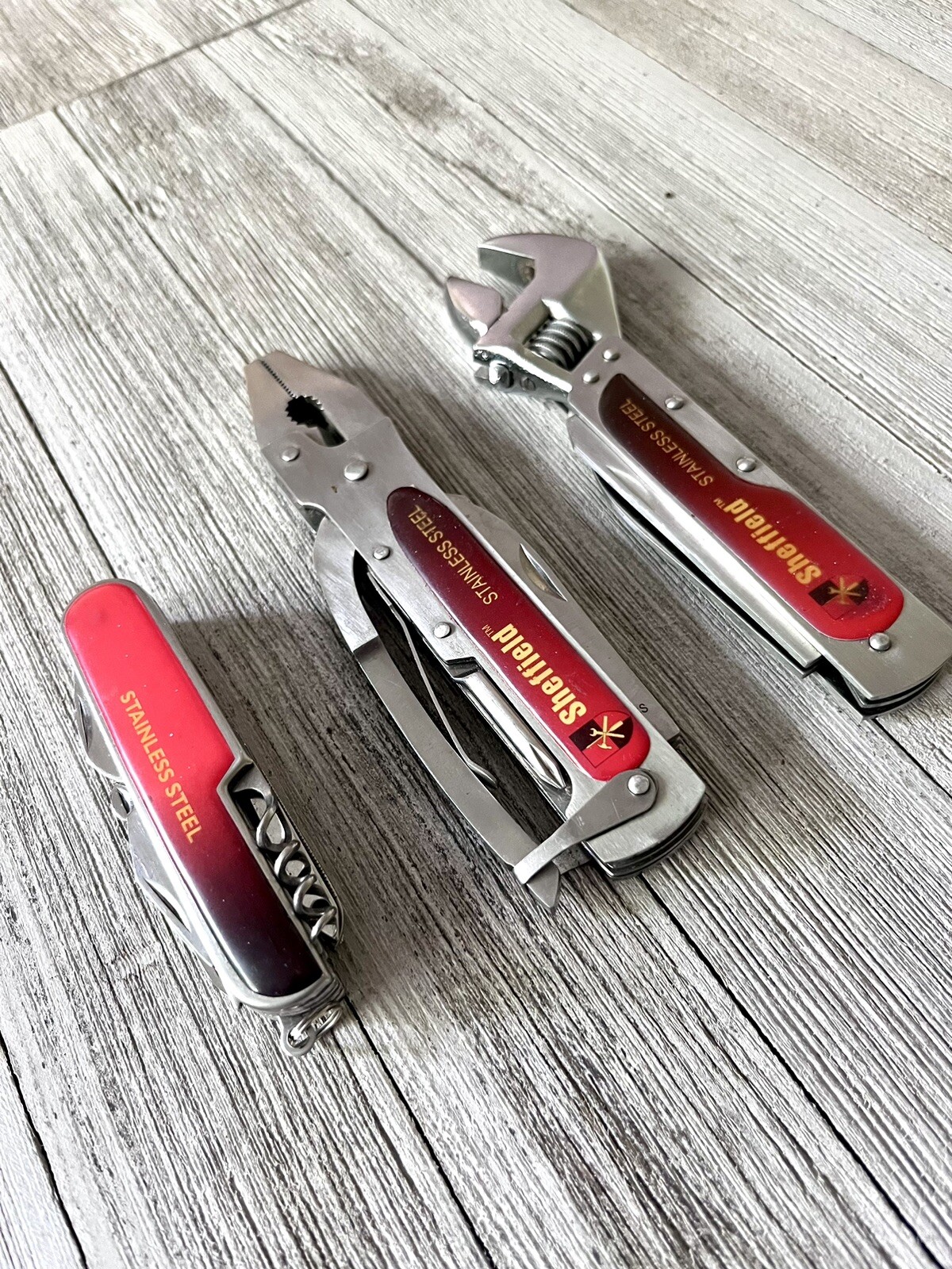 Sheffield Stainless 3 Piece Pocket Knife Tool Kit: Multi-Function Pocket Knives