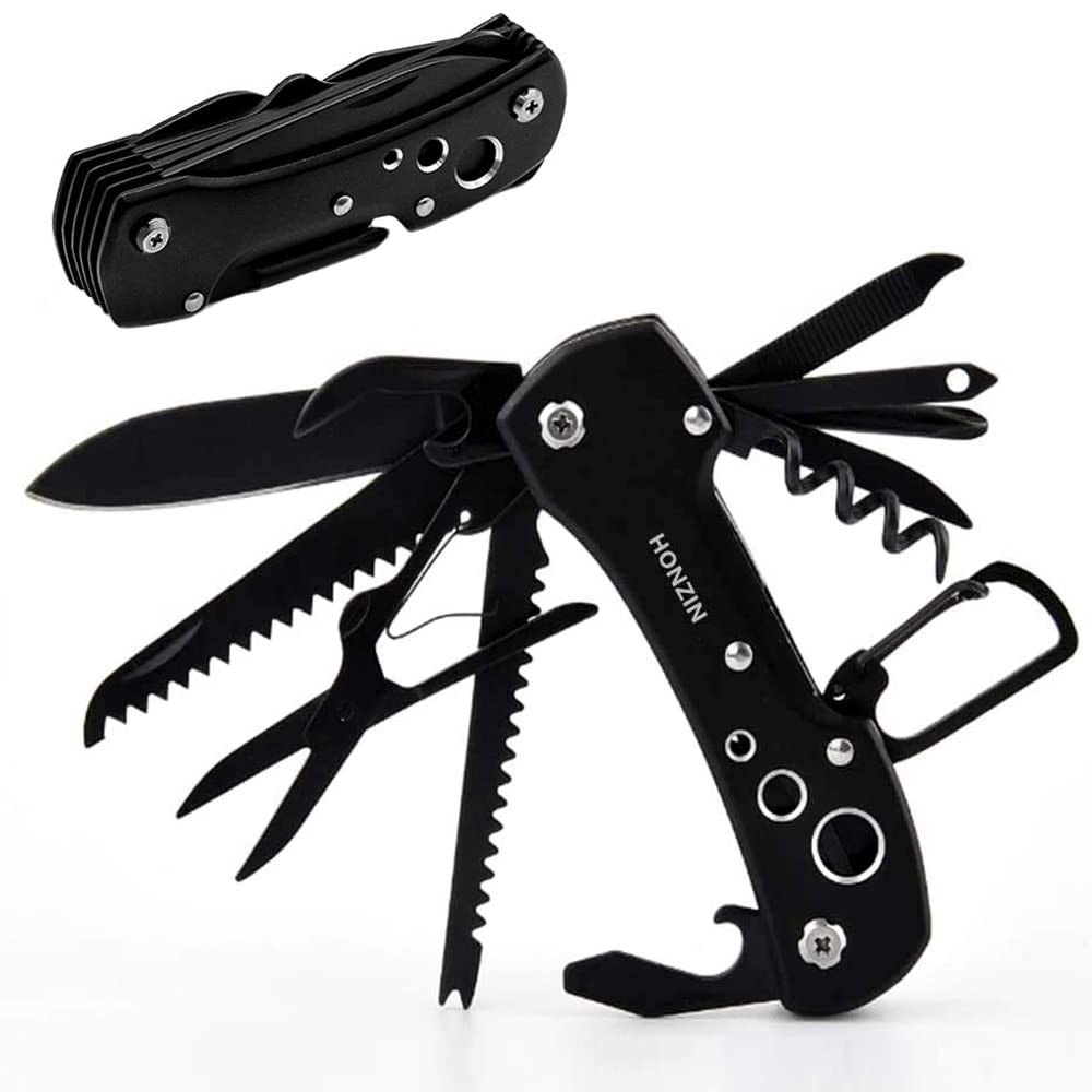 Swiss Small Pocket Knife, 15 in 1 Multitool Knife with Bottle Opener, Saw, Sc…